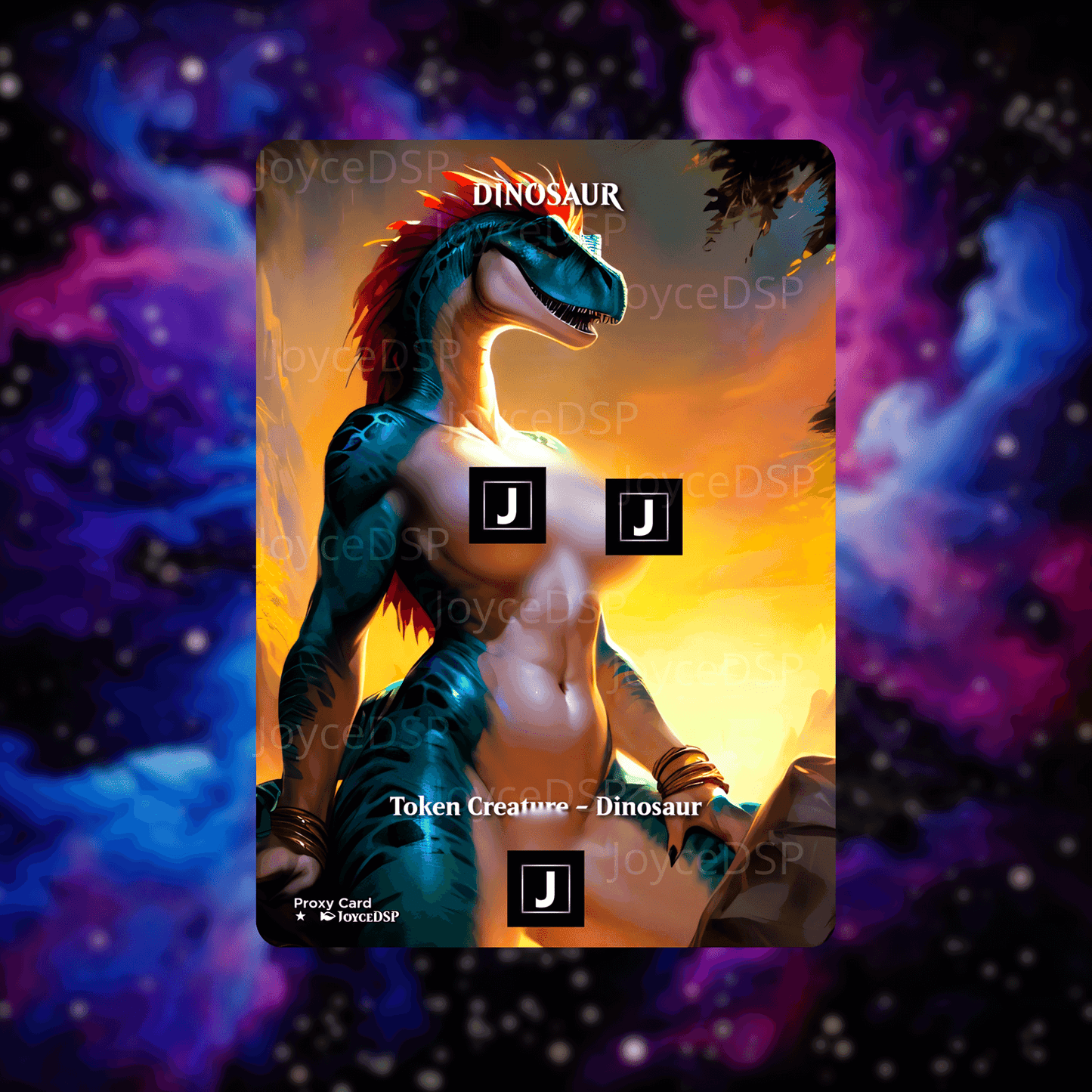 Token Dinosaur Proxy Card - High-Quality MTG Proxies